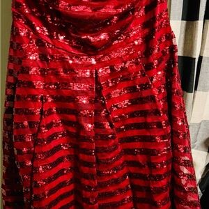 Eva Mendes for New York & Company Red Sequin A-Line Skirt